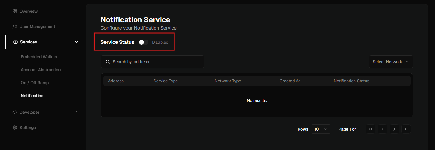 Notification Service Configuration